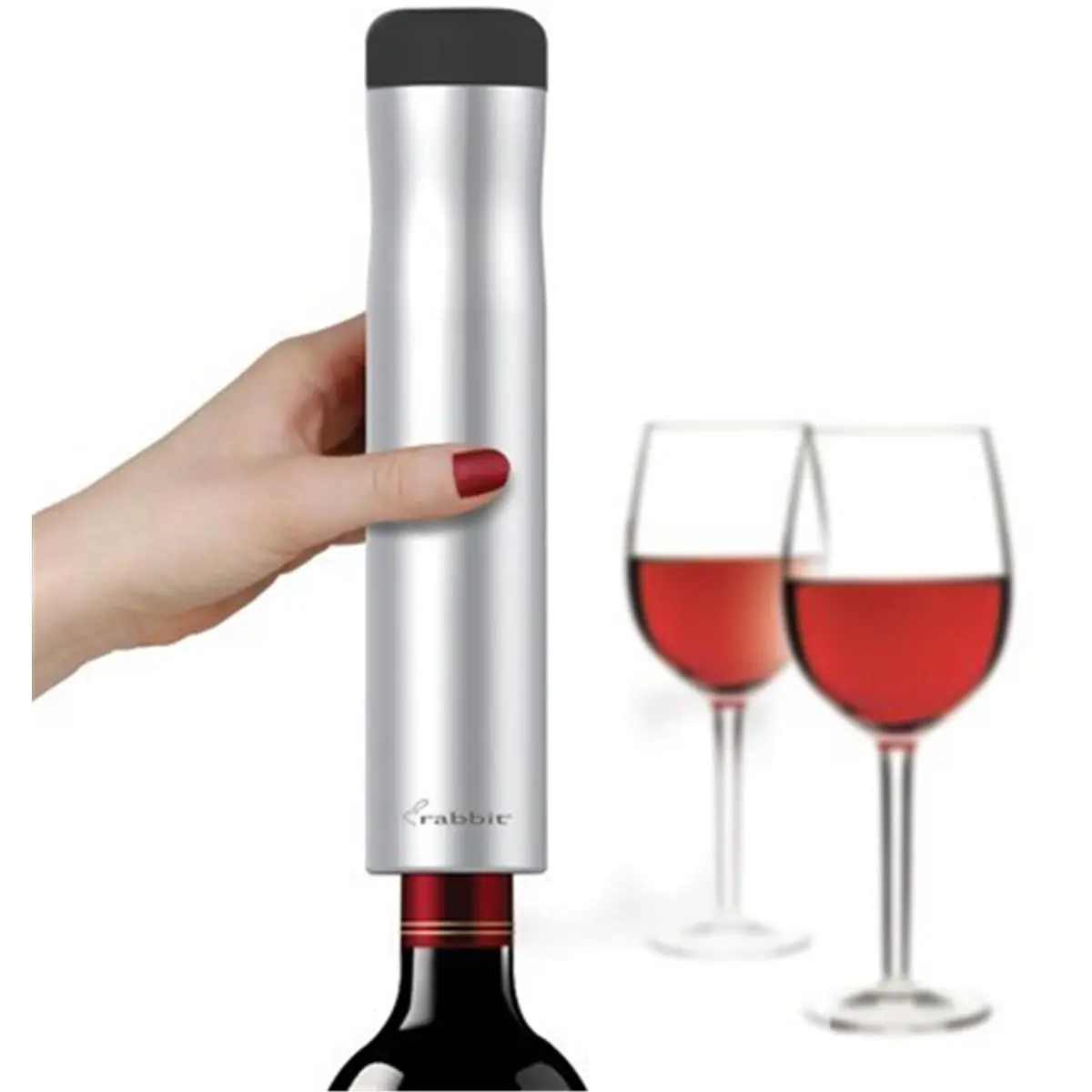 Rabbit W6316 Wine Silver Automatic Electric Corkscrew