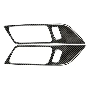 For Ford Mustang GT 2015 - 2021 Carbon Fiber Styling Interior Stickers Car Door Handle Frame Decoration Stickers Trim Cover