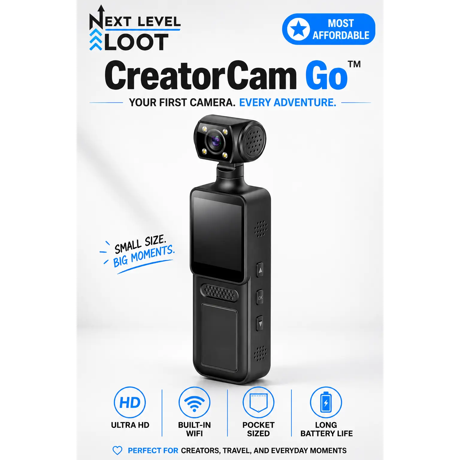 CreatorCam Go™ - 4K Vlogging Camera for Beginners