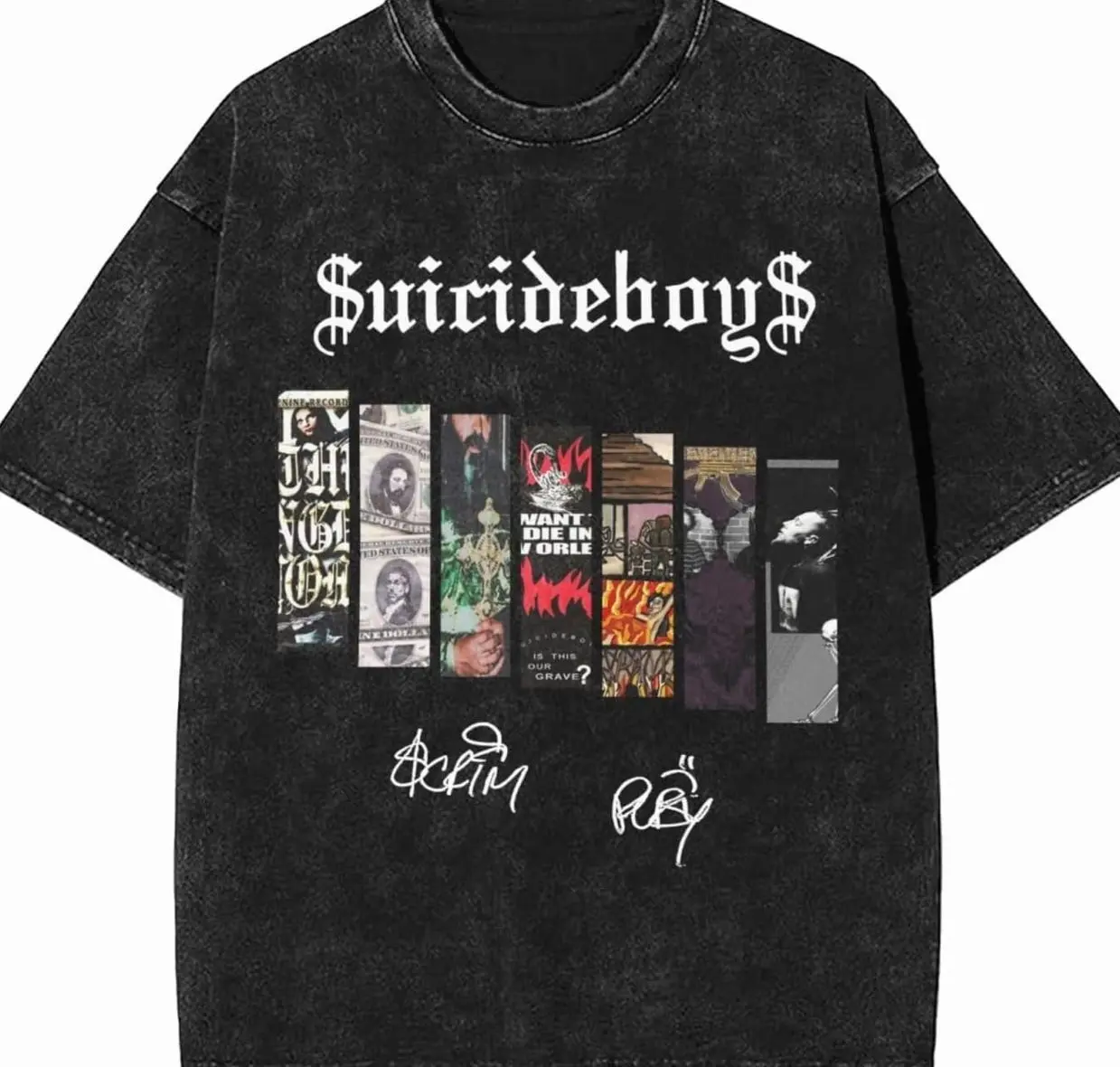 Wash Tee #Suicideboyss-26 Music Mens Vintage Oversized Short Sleeve Crewneck T-Shirt Tops Novelty Tee Shirts QT0