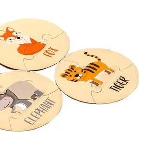 UV Printed Animal Puzzle Board - Early Educational Toy, Smart Learning for Kids, Montessori Wooden Flash Cards.