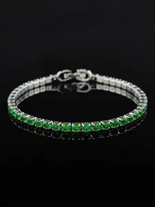 Fashion Elegant Rhinestone Embellishments Luxurious Copper Material Bracelet, Glamorous Cubic Zirconia Decor Bangle, Perfect for Daily Decoration, Trendy Luxury Fashionable Jewelry Accessories for Men Women, Unisex Fashion Accessory, Cuban Link Bracelet