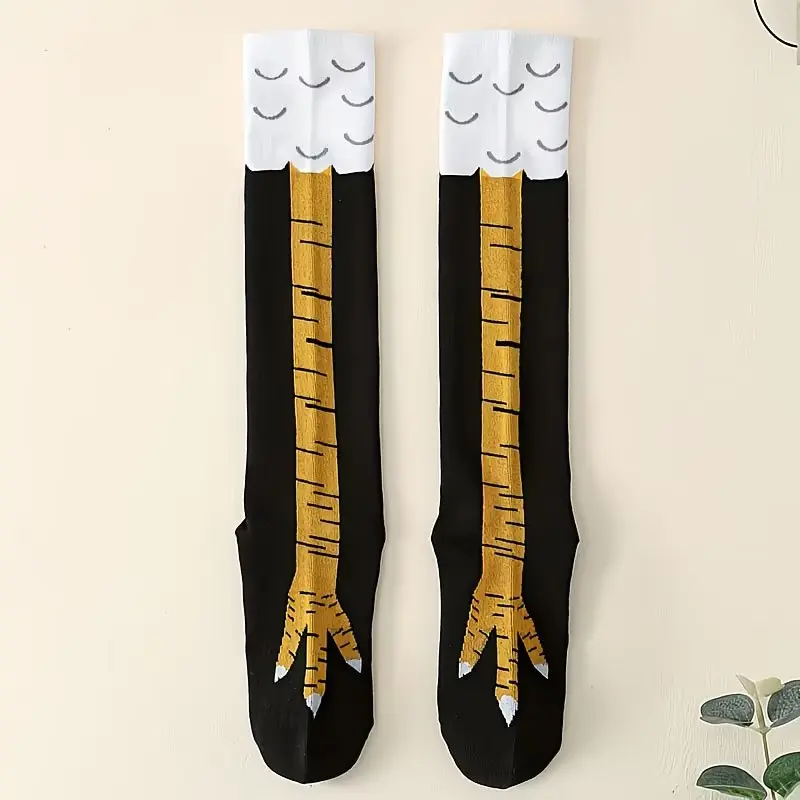 3 or 6 Pairs Wacky Chicken Claw Socks, Knitted Polyester Pawsocks for Men & Women, Funny Casual Fashion Socks