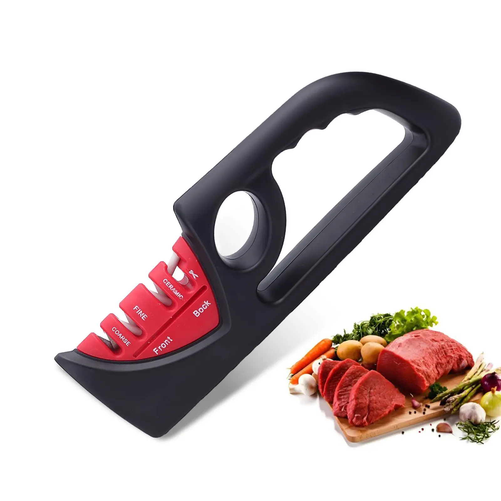 Knife Sharpener , Quickly Sharpens & Restores DullBlades, Easy & Safe for Home Kitchen Use, Fits MostKnives and Scissors