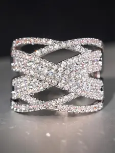 Fashion Artificial Zirconia Decorated Ring, Fashion Jewelry for Party, Daily Clothing Decor, Trendy All-match & Exquisite Jewelry for Birthday Gift, Elegant Engagement Ring