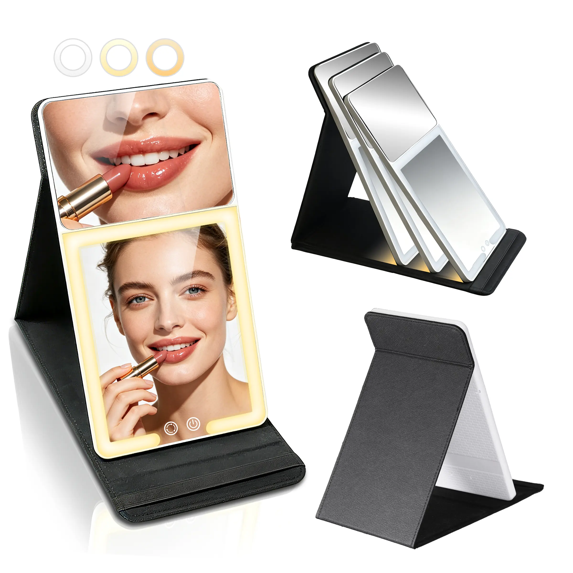 Portable travel makeup mirror,LED Makeup Mirorr,Rechargeable cosmetic mirror,room decor, touch dimming