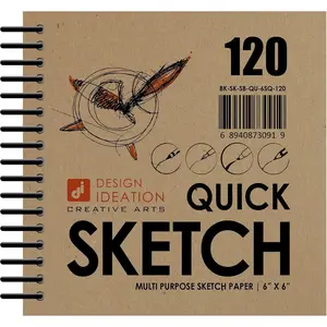 Quick Sketch Book : Multi-Media Paper Sketchbook for Pencil, Ink, Marker and Charcoal. Great for Art, Design and Education. Ideal for Quick Sketching. Made in The USA. (6" x 6") (1)