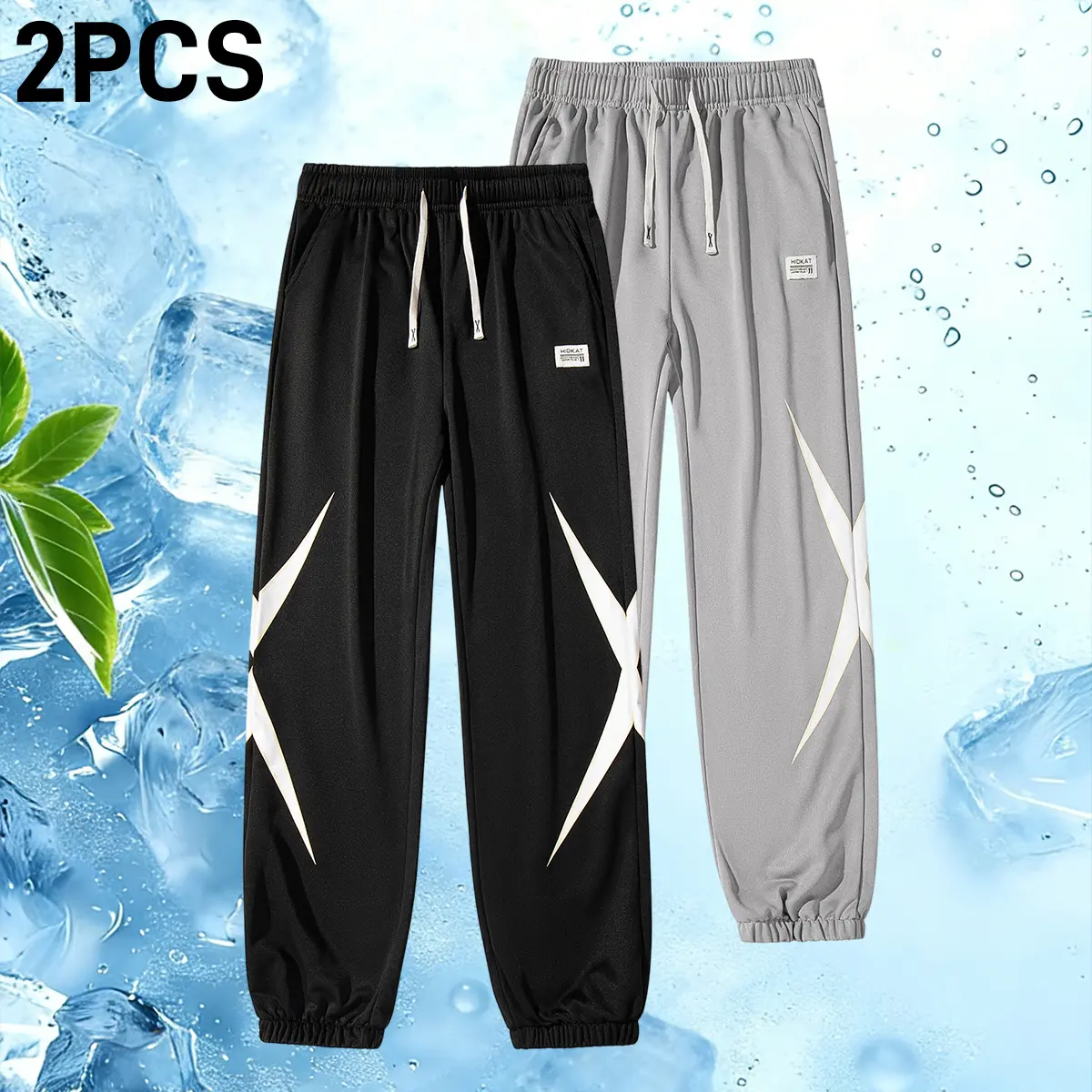2pcs Men's Casual Jogger Pants for Spring/Summer, Cool and Comfortable with   Two Side Pockets, Fashionable Straight-Leg Men's Athletic Trousers, Suitable for Summer Sports, Outdoor and Daily Wear, Ideal Gift