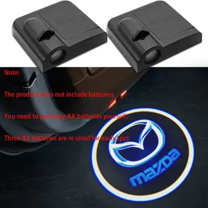 1/2/4PCS Wireless Car Welcome Light Projection Sensing Ghost Image Night Door Light For Mazda 2 3 6 5 Demio CX3 CX4 CX5 CX-4 CX-5 CX7 CX30 MX3 MX5 MS Speed ​​Axela Atenza Car Door Lights Car Light Embellishments
