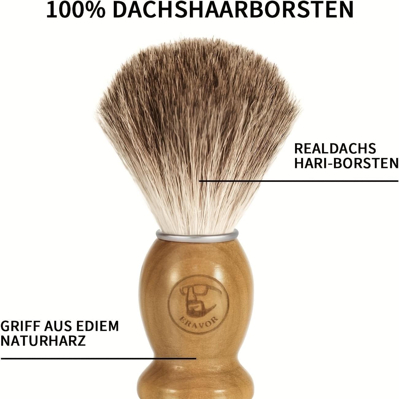 Men Shaving Brush Set, with Synthetic Badger Hair Wood Handle,Stainless Steel Stand and Bowl,Perfect for Men Traditional Wet Shave