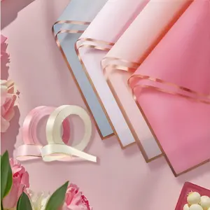20 Sheets Floral Gift Wrap with Satin Ribbons, Waterproof Graduation Packaging Paper for Class of 2025, Wedding & Birthday Bouquets
