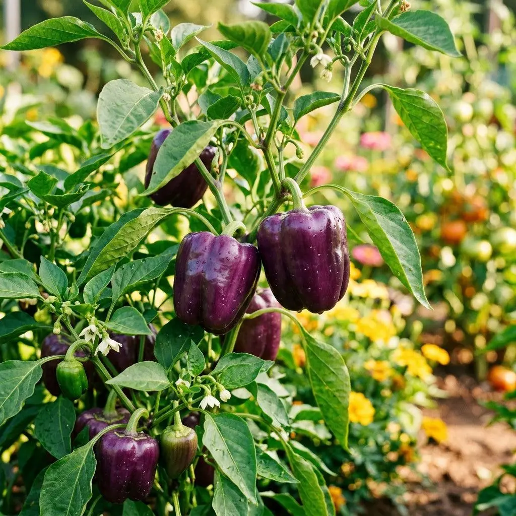 50 Purple Beauty Bell Pepper Seeds for Planting - Exotic & Sweet Vegetable Seeds for Home Garden