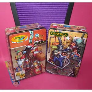 2 Crayola Vintage Tins With Retired Crayons And 64 Classic Nostalgia Box Sets