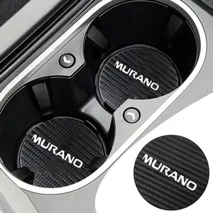 For NISSAN Murano 2Pcs Car Coaster Water Cup Bottle Holder Anti-slip Pad Mat Silica Gel Bottle Holder Pad Car Interior Accessories Car Accessory