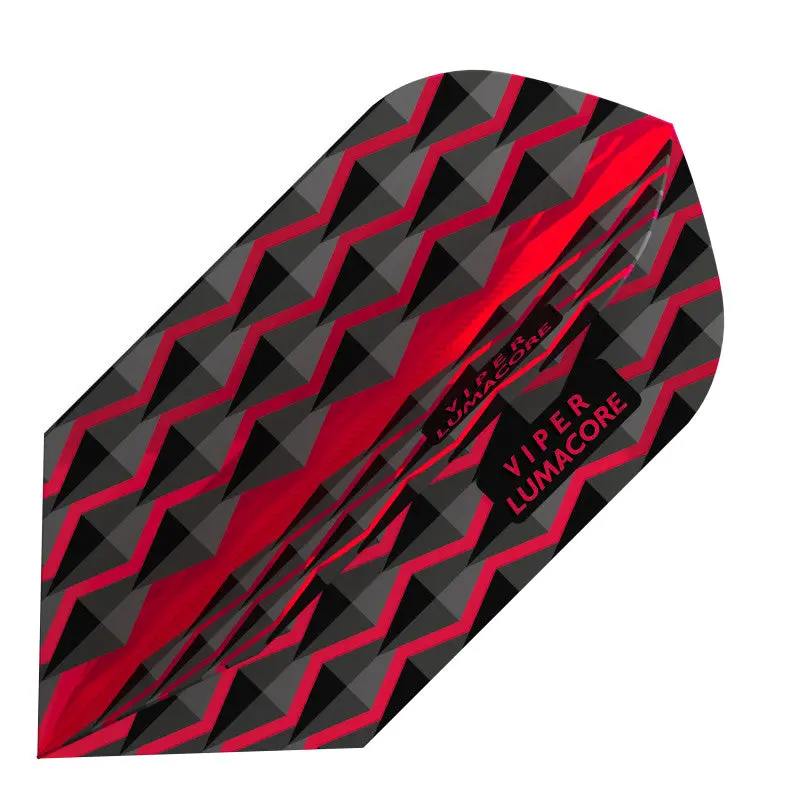 Viper V-100 Lumacore Slim Dart Flights, Red/Black, 100 Micron Construction, High Strength and Durability, Meticulously Designed 3-Dimensional Diamond Pattern, Meticulously Designed Pattern, Three-Dimensional Diamond Pattern