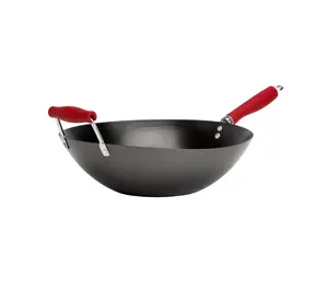 14-Inch Folded Omelette Non-Stick Carbon Steel Wok Pan
