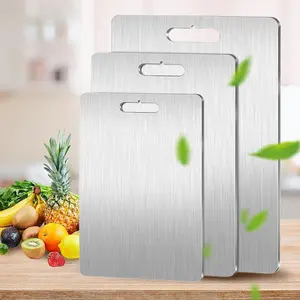 Stainless Steel Cutting Boards with Lip for Kitchen, Metal Cutting Board over Sink, Non-Slip Stainless Steel Cutting Board Suitable for Meat, Fruits, Vegetables, Bread and Baking