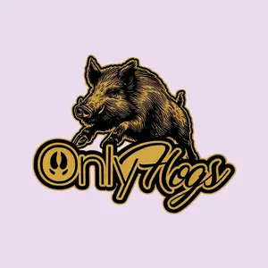 Only Hogs Sticker, Funny Hog Hunting Decal, Wild Boar Vinyl for Hunter Lifestyle and Backwoods Humor Laptop Water Bottle Decal Sticker