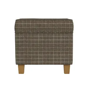 Cole Classics Square Storage Ottoman with Lift Off Top Light Brown Window Pane