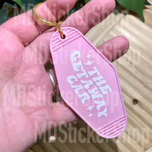 The Getaway Car Hotel Keychain, Acrylic Keychain