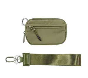 6x3.6 inch Pouch Wristlet for Women Waterproof Nylon Zippered Card Case with ID Window Hand Strap Coin Purse Mini Portable Keychain Wallet