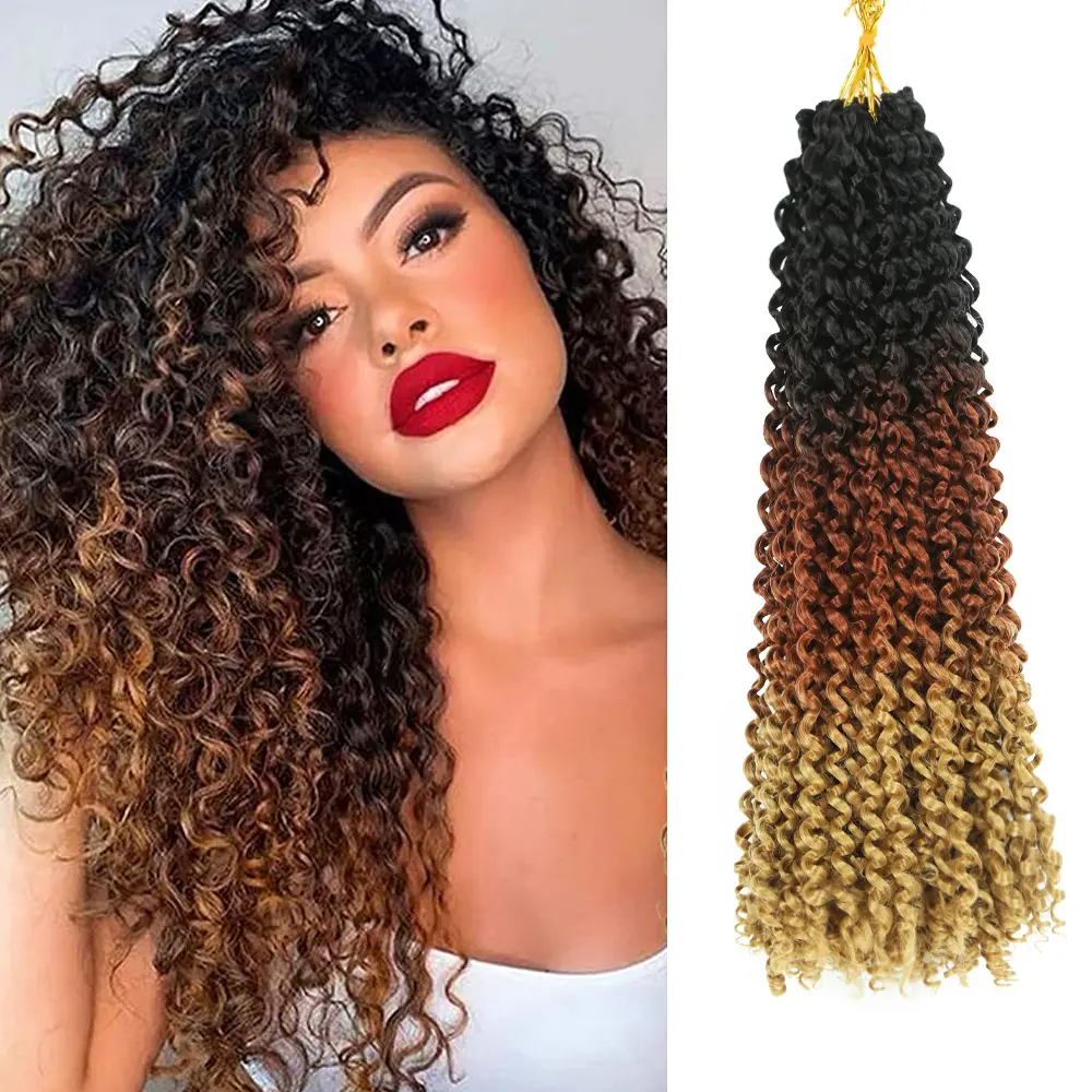 GoGo Curl Curly Crochet Hair for Women 18 Inch (Pack of 6) Curly Wave Crochet Hair Braiding Hair Bohemian Crochet Braids Synthetic Hair Extensions