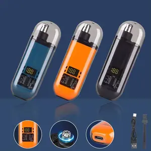 Portable Electric Nose Hair Trimmer, Mini Digital Beard Razor, Digital Beard Trimmers, Men's Electric Nose Hair Clipper, USB Rechargeable, Cordless Rechargeable Trimmer, Personal Care Appliance