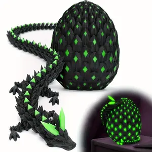 1set 3D Printed Dragon with Eggs Mystery Dragon Egg Glow in The Dark 3d Print Dinosaur Eggs for Home Decor Funny Gift Statue, Interior Decoration Accessories, Home Decor Accessory, Collectible Room Decor, Dinosaur Figurine