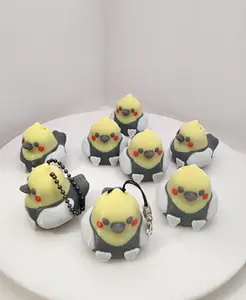 Chibi Cockatiel Keychain – 3D Printed Bird Accessory