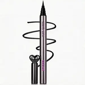 Black Liquid  with Spiral Fine Tip, Smooth Waterproof Smudge-Proof Quick Dry Makeup ,  High Pigment, Heart Cap Design, Gift for Women and girl , Luxury Eyeliner Pencil eyeliner sweatproof lip liner freckle pen  sample free products