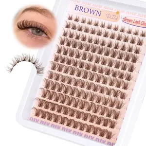 Cluster Lashes with Invisible Band, 8-16mm D Curl, Diy Volume Eyelash Extensions, Natural Look, 132 Pieces, False Eyelashes, Self Adhesive Lash Clusters, Wispy Lash Clusters, Cosmetic