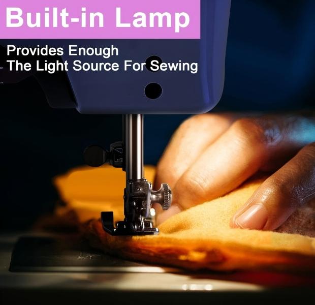 Mini Portable Sewing Machine 12 Built-in Stitches 2-Speed with Foot Pedal Ideal Gift for Beginners Kids Mom Home DIY Craft Projects