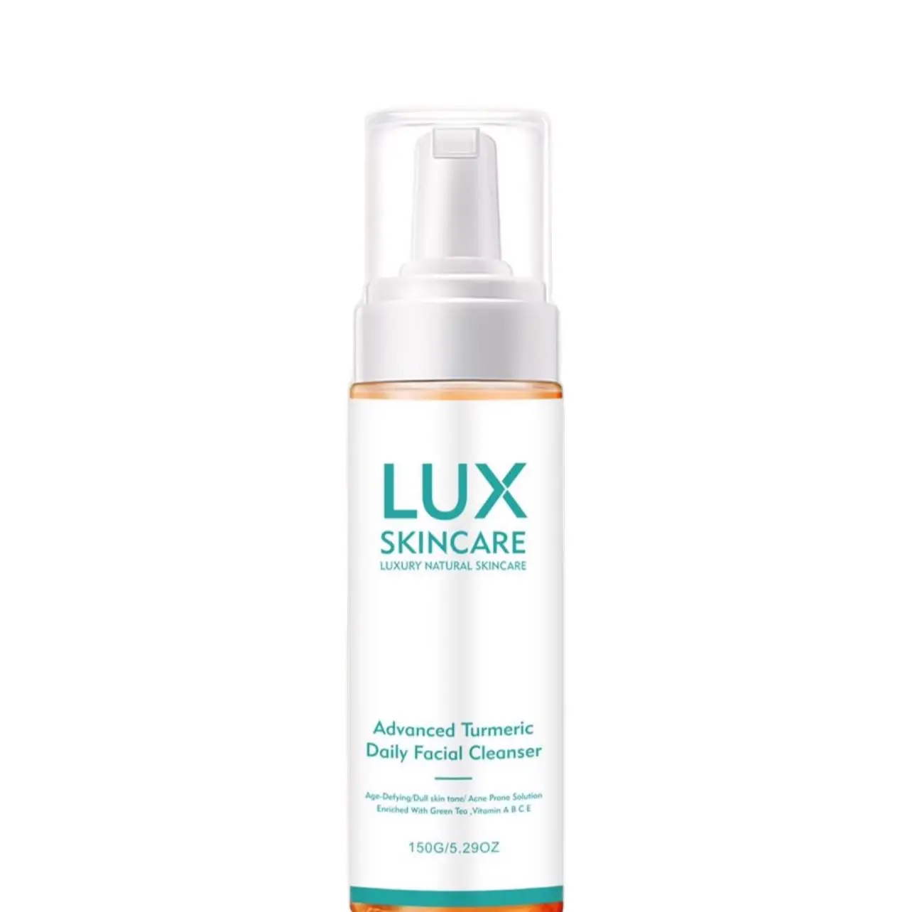 Lux Skincare Advanced Turmeric Daily Facial Cleanser with Aloe Vera, Vitamin C, and Turmeric Extract for Skin Repair and Comfort
