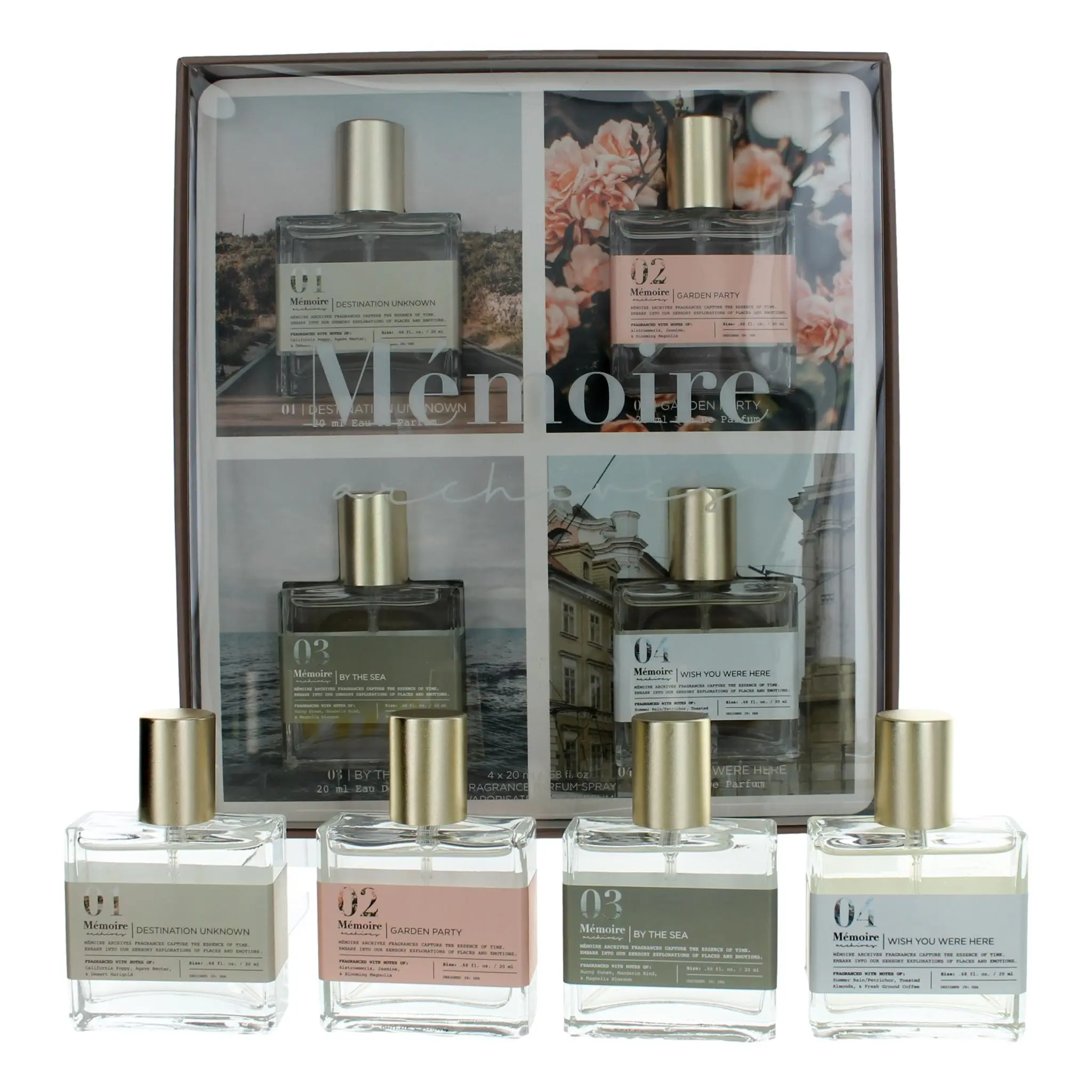 Memoire by Memoire Archives, 4 Piece Variety Gift Set for Unisex, Fragrance Sets, Variety Pack, Edp, Gift Ready, Bundle Fragrance Sets