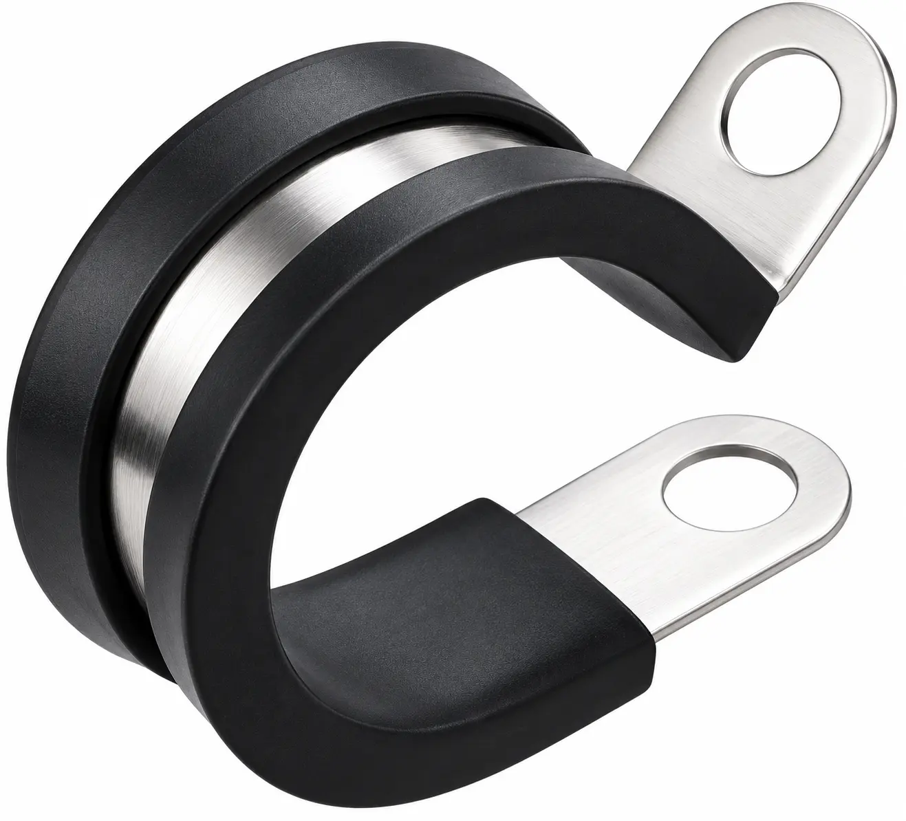 20-Pack 1/2-Inch Stainless Steel Cable Clamps with Rubber Cushion, Insulated Pipe Straps for Securing Wires, Cables, Conduits, Tubes and Pipes