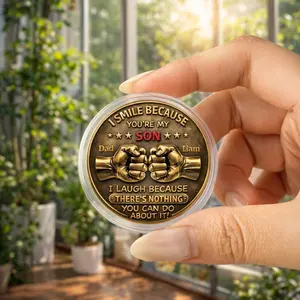 Personalized Father Son Coin, Custom Dad Gift, Keepsake, Fathers Day, Birthday