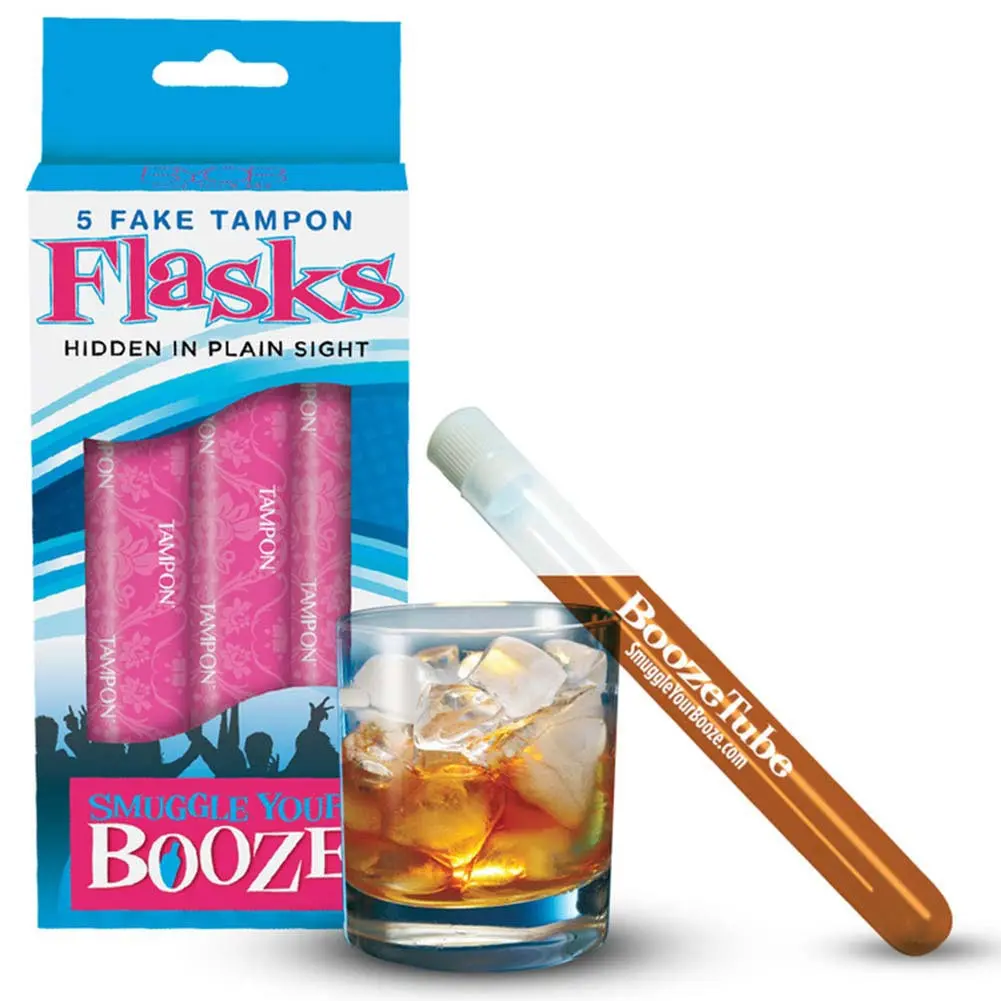 Drinking Games 37321 Drinking Games Fake Tampon Hidden Flask Set, Reusable Pads, Leakproof