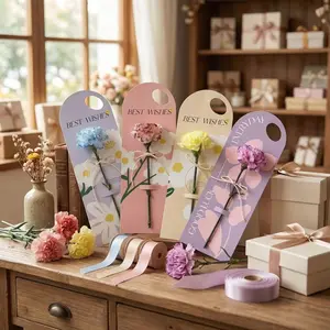 6pcs Flower Card Holder Box, Handheld Small Flower Box, Florist Professional Bouquet Packaging Material, Ideal for Birthday, Valentine's Day, Mother's Day, Gift Boxes