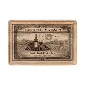 Cabernet Sauvignon Wine Label wooden cutting board | Engraved charcuterie board