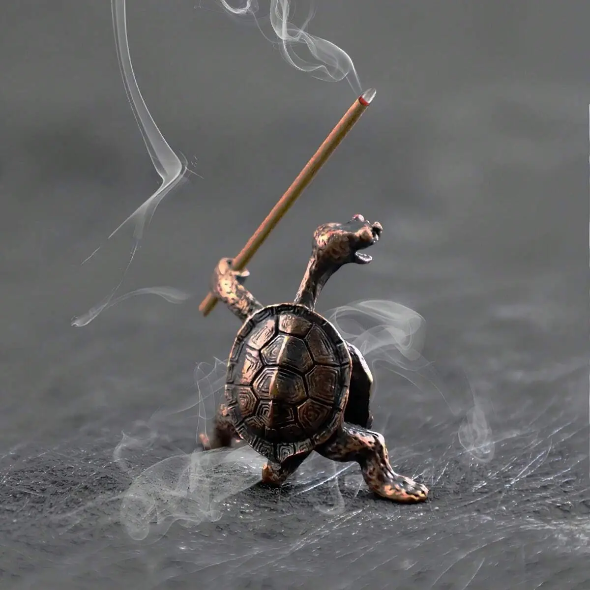 Brass Turtle Incense Burner - Kung Fu Style, Creative Home Decor Craft, Meditation Aromatherapy Holder Incense Accessories, Incense Holders
