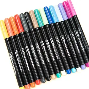Boomline & Accessories 15-Pack Permanent Fabric Markers for Ties Assorted Colors Kid-Safe Non-Toxic Fade-Proof Easy Customization for Creative Projects