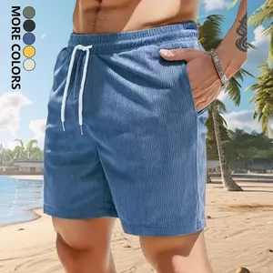Men’s summer fashion beach shorts—lightweight, breathable casual athletic shorts made from corduroy fabric with an elastic waistband, suitable for everyday wear, basketball training, and outdoor activities. Cozy Tropical Menswear Sports