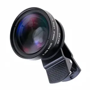 Dual-Purpose 0.45x Wide-Angle & 12.5x Macro Mobile Phone Lens, HD Selfie Universal Clip, Smartphone & Cellphone Photography Accessories