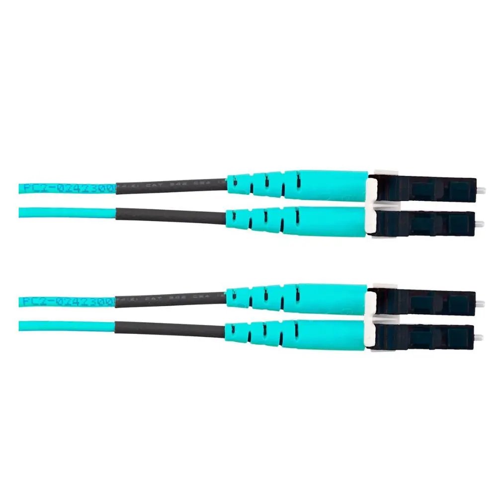 Panduit Opti-Core Fiber Optic Patch Cord - 2 Fiber, OM4, LC Duplex, Fire Resistant Riser, 1m, Aqua, for Data Centers, Panduit Opti-Core 2 Fiber Patch Cord