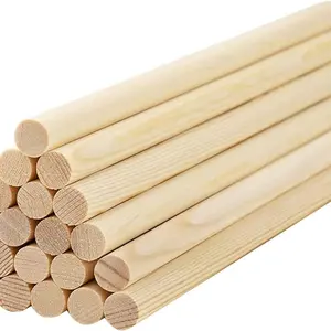 HOSSIAN Wooden Dowel Rods 20PCS Wood Sticks Wooden dowels for Crafts-Unfinished Round Hardwood Sticks