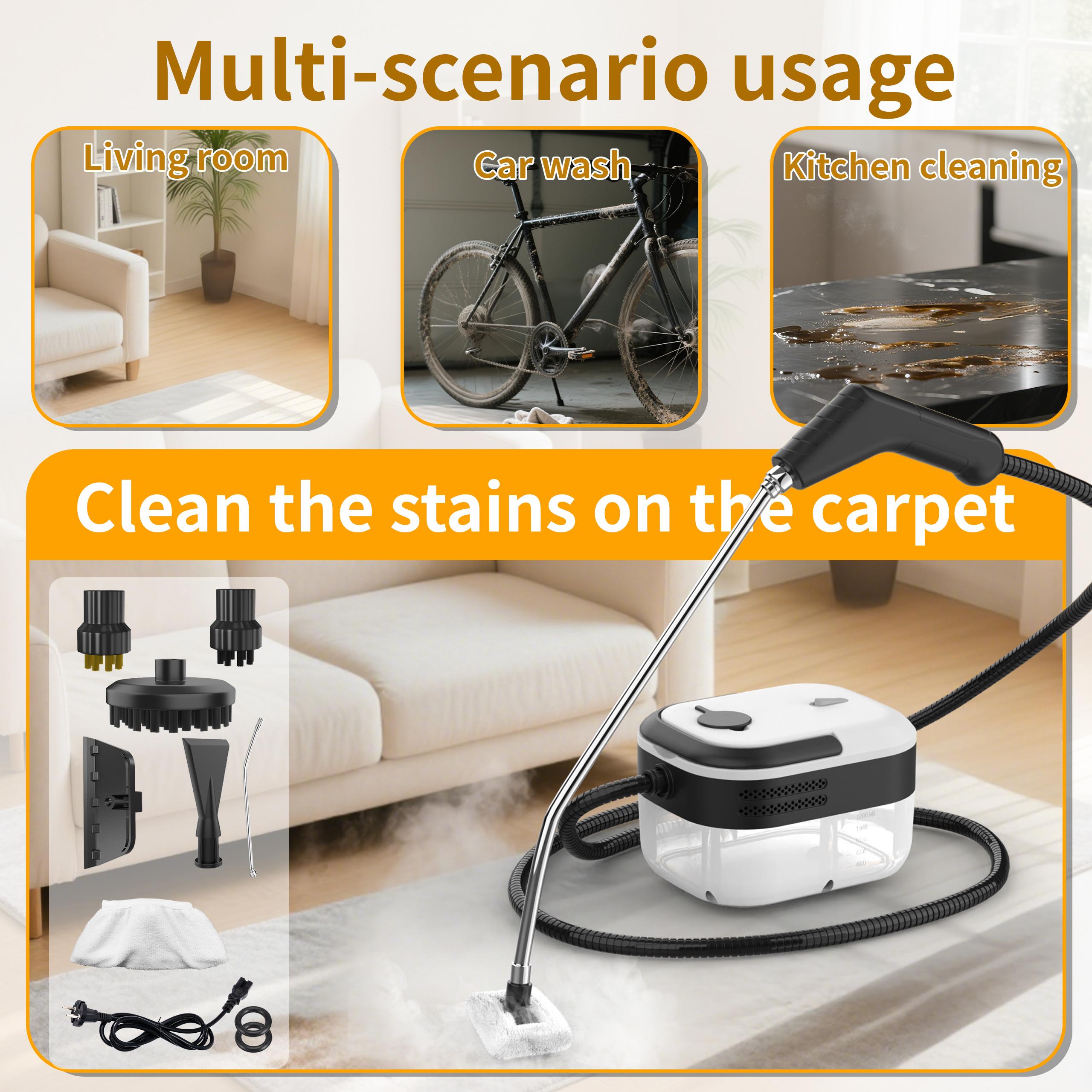 High Pressure Handheld Steam Cleaner for Home Use, Portable Chemical-Free Steamer with 10 Attachments for Deep Cleaning Kitchen, Bathroom, Grout, Sofa, Car & Floor