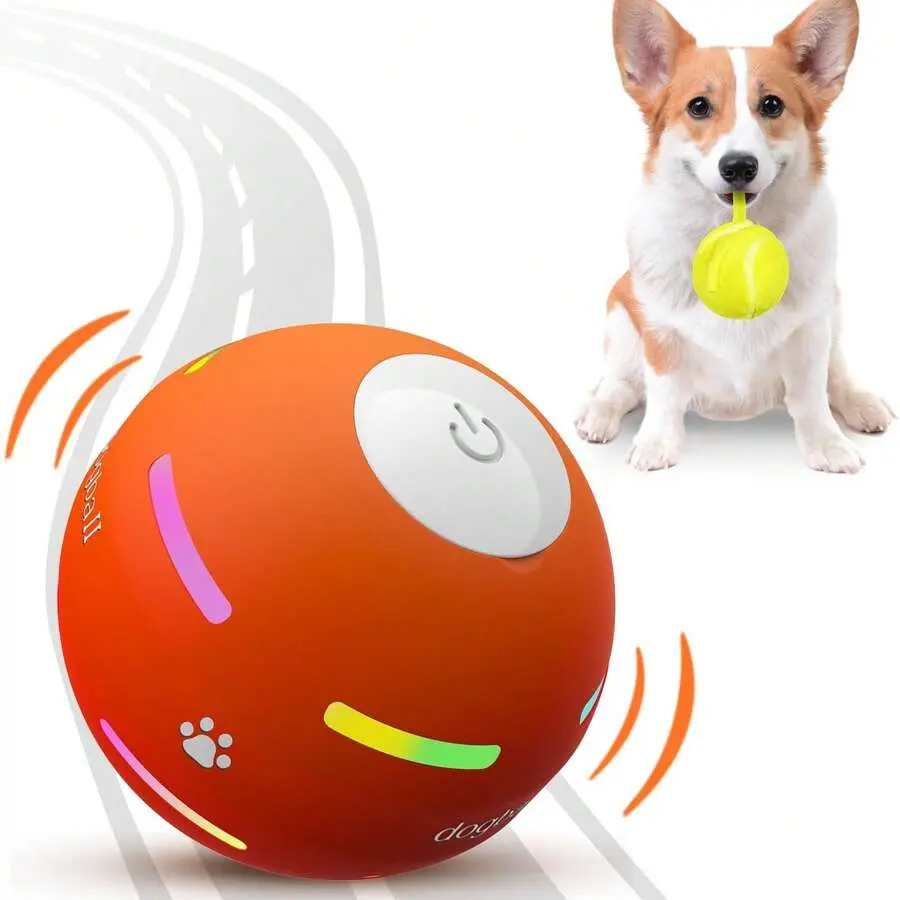 1pc Interactive Dog Toys Dog Ball,Durable Active Rolling Ball Wicked Ball,Automatic Moving Bouncing Rotating Ball For Puppy/Small/Medium Dogs,Fun And Engaging Gift ﻿ Interactive Dog Toys Dog Ball,[Newly Upgraded] Durable Motion Activated Automatic Rolling