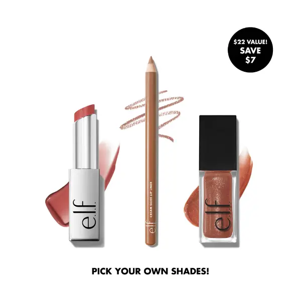 e.l.f. Build Your Glow Up Lip Trio - 3-Piece Set for Day to Night Look - Lip Liner, Lipstick, Lipgloss e.l.f. Build Your Glow Up Lip Trio - 3-Piece Set for Day to Night Look - Lip Liner, Lipstick, Lipgloss