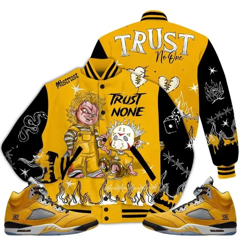 5 Retro T23 Tokyo Varsity Jacket, Varsity Maize Wolf Grey 5s Shirt, Sport Baseball Jacket, Classic Varsity Look, Trendy Streetwear Outfit