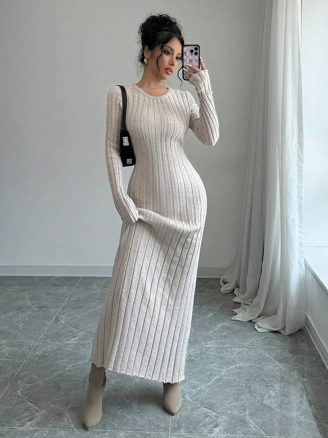 ribbed long dress elegant Sunlit Gold Lurex Cover Up i Dress - XL Size - Women's Dresses main image 1